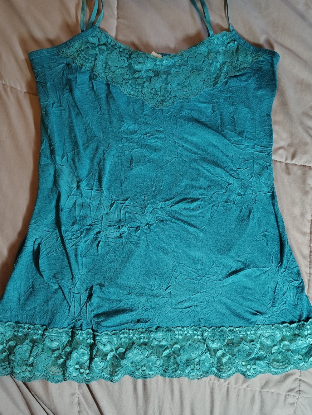 Maurices Lace-Trim Camisole Tank in Red & Teal - Picture 4 of 5